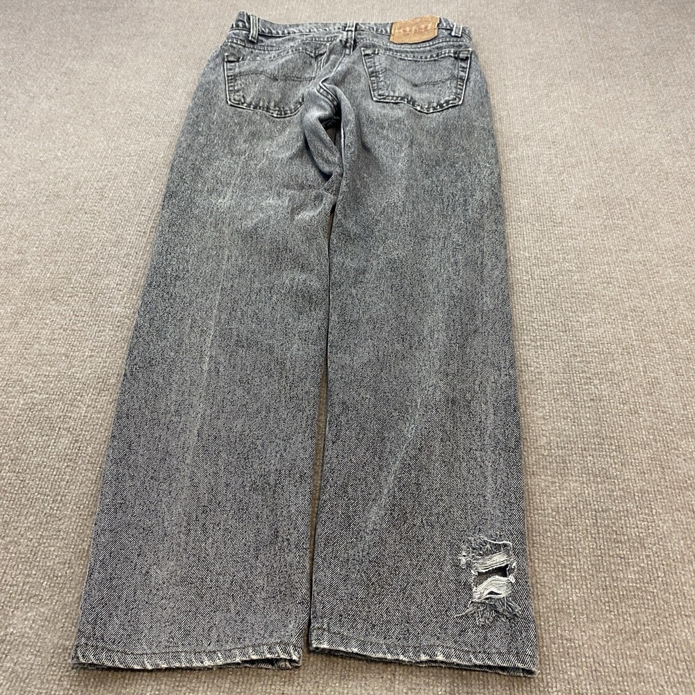 Vintage Levis Jeans Men 33 Fits 32x30 505 Black Distressed Denim USA Made 90s